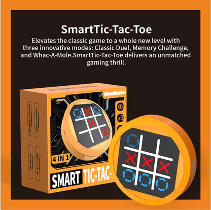 Smart Tic Tac Toe, 4-In-1 Memory Training Board Game, Educational Fun Electronic Toys for Kids, Portable Travel Games for Car Rides, Board Games for Kids and Adults, Birthday Gifts for 3+ Years Old