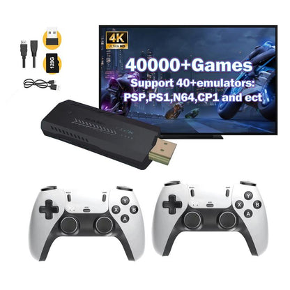 【New Upgrade】 2024 New Gaming Console with Multisystem Retro 90S Classics & Popular 3D Games in 4K Resolution ,Wireless Controllers, Perfect for Family and Party Fun, HDMI for TV & PC Playstation