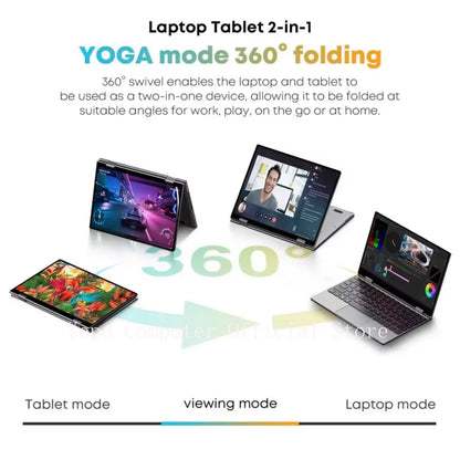 Sales King Laptops 360° Flip Fold 2-In-1  N95 Windows11 HD 14-Inch 2.2K Touch Screen 16GB RAM 1TB SSD Pad and Notebooks