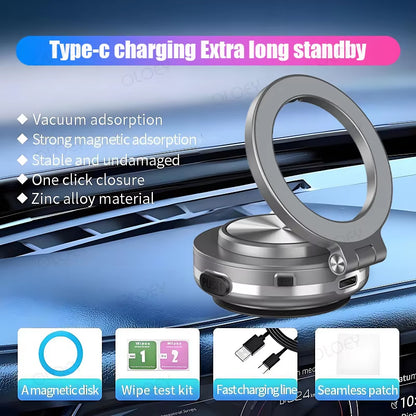 C1 New Vacuum Phone Holder Suction Cup Folding Car Phone Stand Navigation Stand Suitable for Iphone 12/13/14/15 Series Models