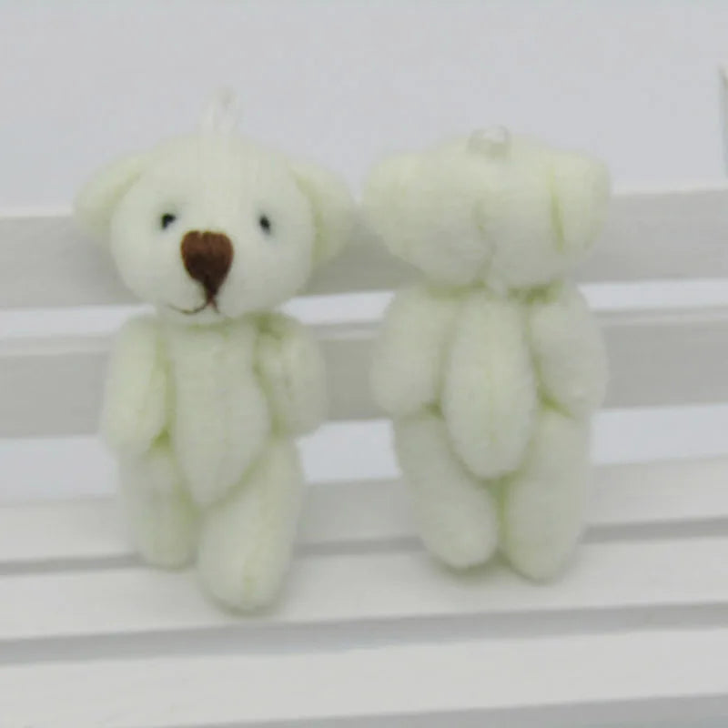 100Pcs/Lot Kawaii Small Joint Teddy Bears Stuffed Plush 3.5CM Toy Teddy-Bear Mini Bear Ted Bears Plush Toys Wedding Gifts 01301