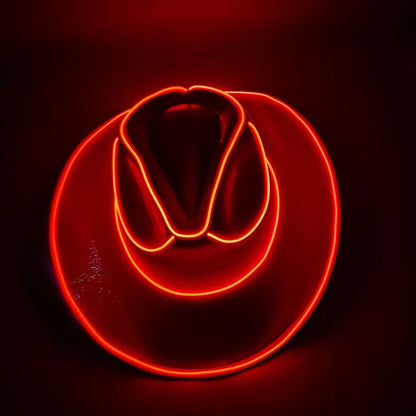 Revelry Party LED Luminous Colorful Cowboy Hat Bar Nightclub Dance Disco Decorative Luminous Hat Unisex Magic Cowboy Hat.