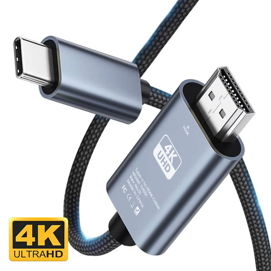 USB C to HDMI Cable 4K@30Hz 6.6 FT Ultra High Definition USB Type C HDMI Converter for Home Office