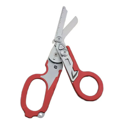 Multifunction Mini Portable Emergency Raptors Shears Tactical Folding Scissors Outdoor Survival Tool