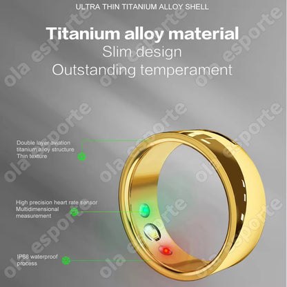 2024 Smart Health Ring Women Men Heart Rate Body Temperature Sport Bluetooth Ring Wireless Charging Smart Sensor Ring for Xiaomi