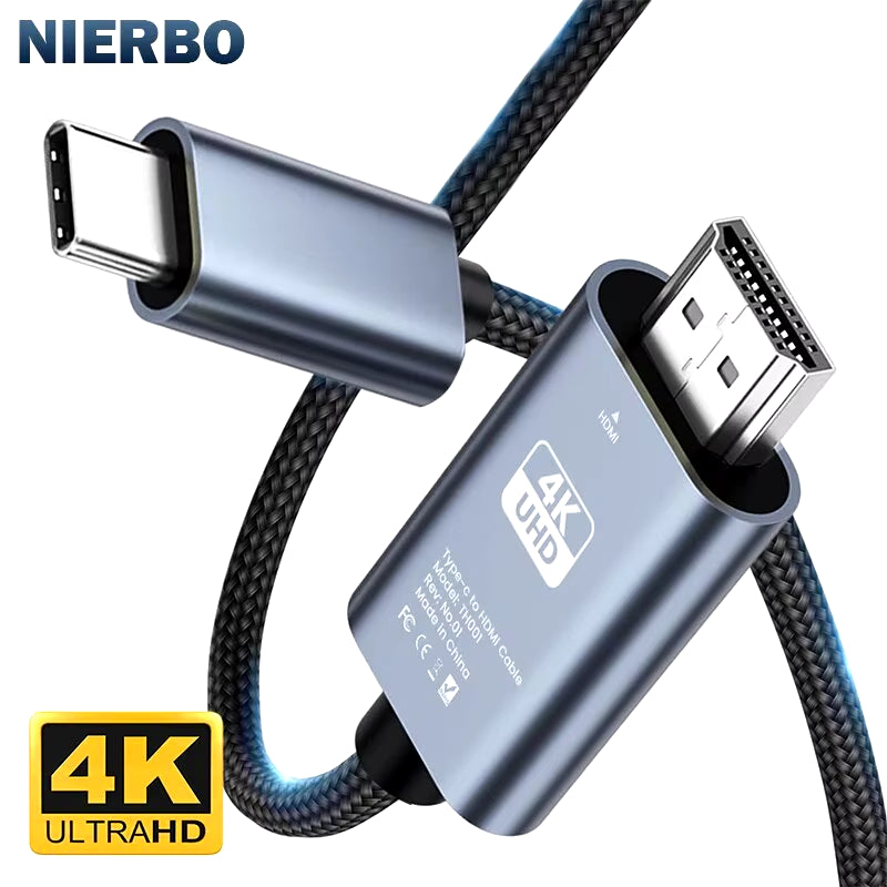 USB C to HDMI Cable 4K@30Hz 6.6 FT Ultra High Definition USB Type C HDMI Converter for Home Office