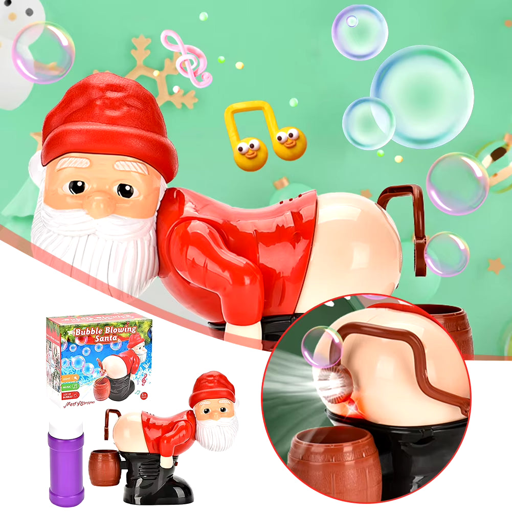 Christmas Butt Bubble Machine with Music & Light Electric Fart Santa Toy Novelty Xmas Gift for Boys Girls