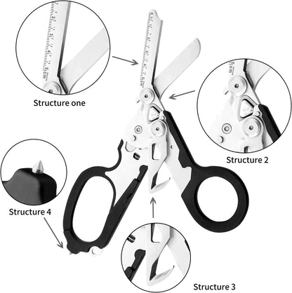 Multifunction Mini Portable Emergency Raptors Shears Tactical Folding Scissors Outdoor Survival Tool