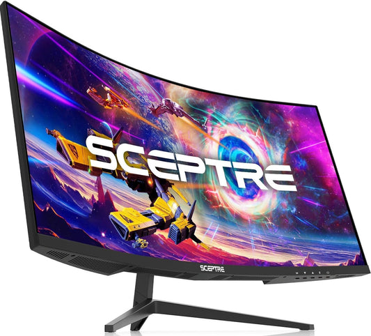 30-Inch Curved Gaming Monitor 21:9 2560X1080 Ultra Wide Ultra Slim HDMI Displayport up to 200Hz Build-In Speakers, Metal Black (C305B-200UN1)