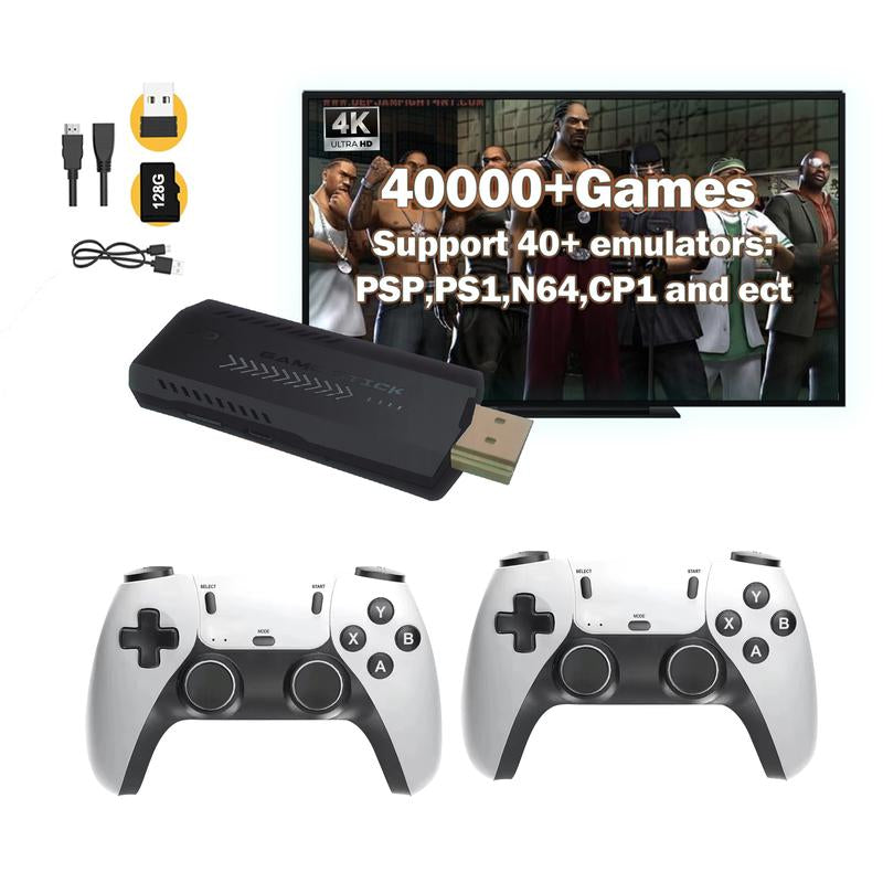 【New Upgrade】 2024 New Gaming Console with Multisystem Retro 90S Classics & Popular 3D Games in 4K Resolution ,Wireless Controllers, Perfect for Family and Party Fun, HDMI for TV & PC Playstation