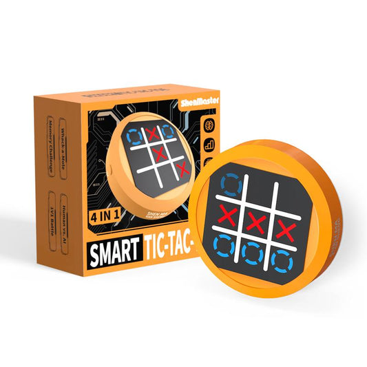 Smart Tic Tac Toe, 4-In-1 Memory Training Board Game, Educational Fun Electronic Toys for Kids, Portable Travel Games for Car Rides, Board Games for Kids and Adults, Birthday Gifts for 3+ Years Old