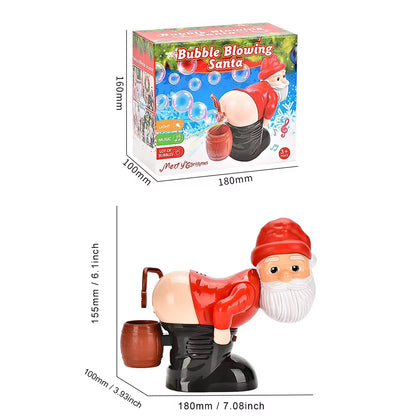 Christmas Butt Bubble Machine with Music & Light Electric Fart Santa Toy Novelty Xmas Gift for Boys Girls